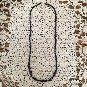 Vintage Black Glass Bead Necklace